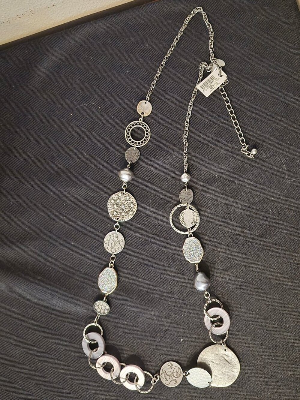 Chico's Teagan Single Silvertone Necklace NWT